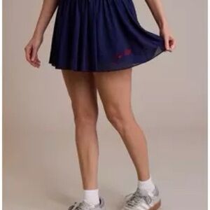 Disney Snow White Navy Circle Skirt with Red Embroidery